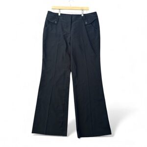 Suzy Shier Black Pleated Front Wide Leg Business Casual Mid Rise Trouser